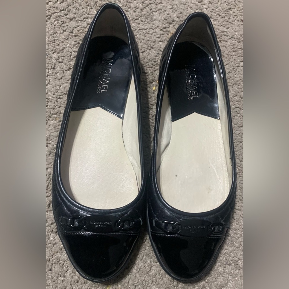 Michael Kors Lainey Ballet Flats Black Leather